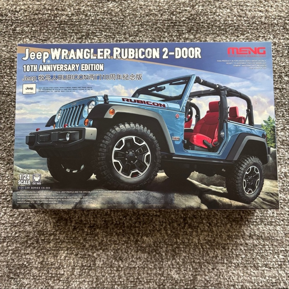 MENG Jeep Wrangler Rubicon 2-Door 10th Anniversary Edition 1/24 Scale Model Kit